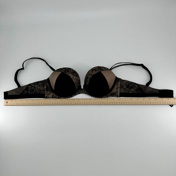 Victoria's Secret Very Sexy Womens Lace Push Up Black & Nude Bra Size 36B - Picture 6 of 9